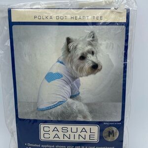 Casual Canine dog pet polka dot heart tee shirt sz M